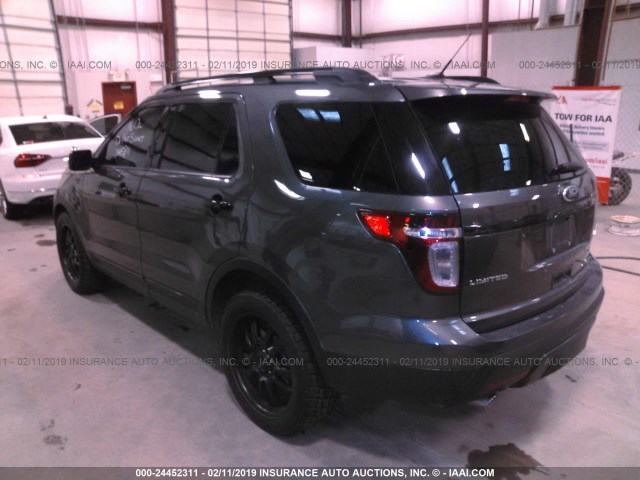 1FM5K8F83FGB40745 - 2015 FORD EXPLORER LIMITED GRAY photo 3