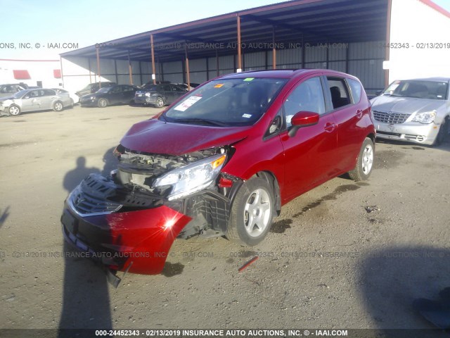 3N1CE2CP7FL389026 - 2015 NISSAN VERSA NOTE S/S PLUS/SV/SL/SR RED photo 2