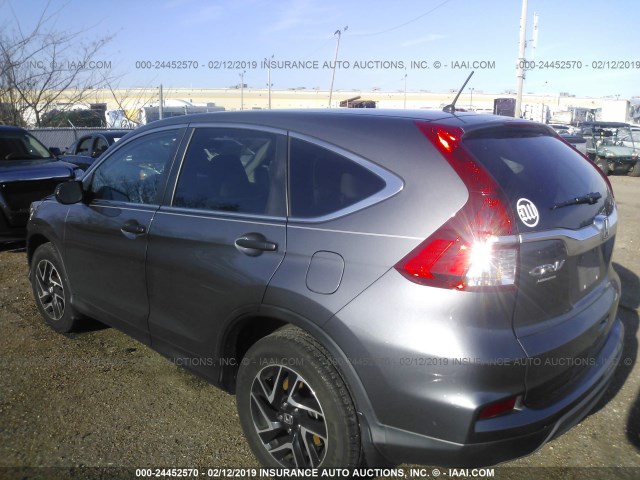 2HKRM3H48GH507388 - 2016 HONDA CR-V SE GRAY photo 3