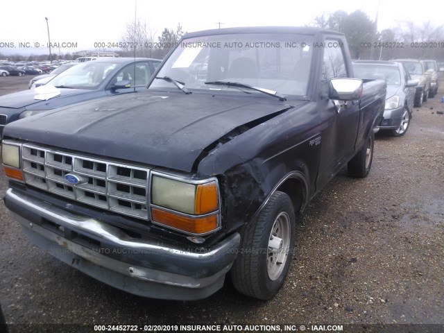 1FTCR10A2NPA39351 - 1992 FORD RANGER BLACK photo 2