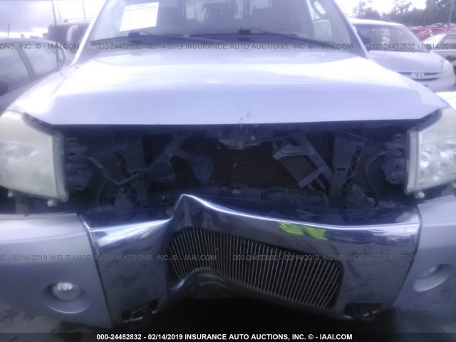 1N6AA07B76N527499 - 2006 NISSAN TITAN XE/SE/LE GRAY photo 6