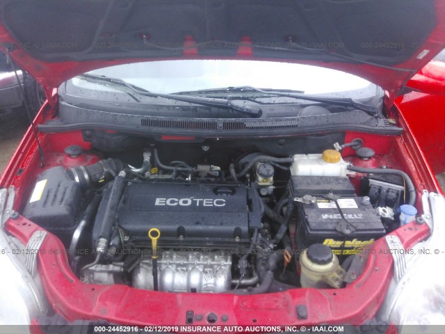 KL1TD6DE1AB132305 - 2010 CHEVROLET AVEO LS/LT RED photo 10