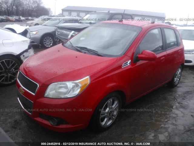 KL1TD6DE1AB132305 - 2010 CHEVROLET AVEO LS/LT RED photo 2
