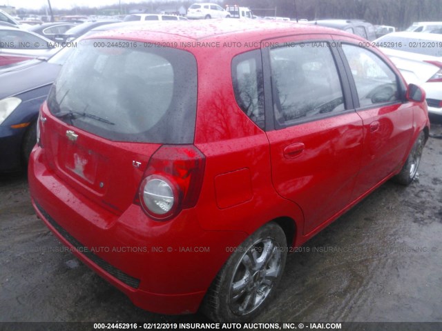 KL1TD6DE1AB132305 - 2010 CHEVROLET AVEO LS/LT RED photo 4