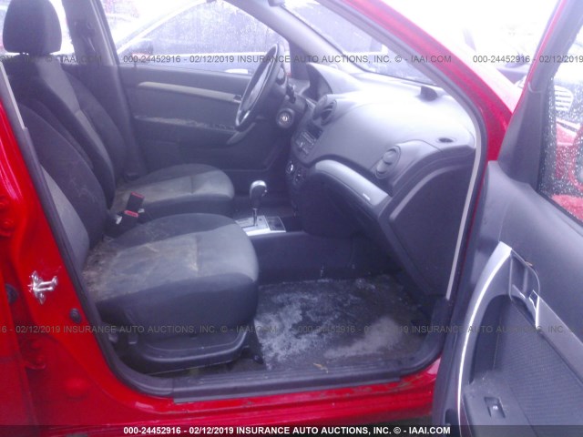 KL1TD6DE1AB132305 - 2010 CHEVROLET AVEO LS/LT RED photo 5