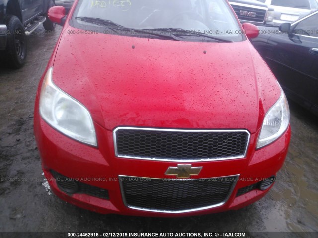 KL1TD6DE1AB132305 - 2010 CHEVROLET AVEO LS/LT RED photo 6