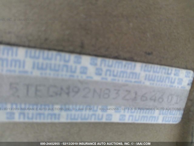 5TEGN92N83Z164601 - 2003 TOYOTA TACOMA DOUBLE CAB PRERUNNER TAN photo 9