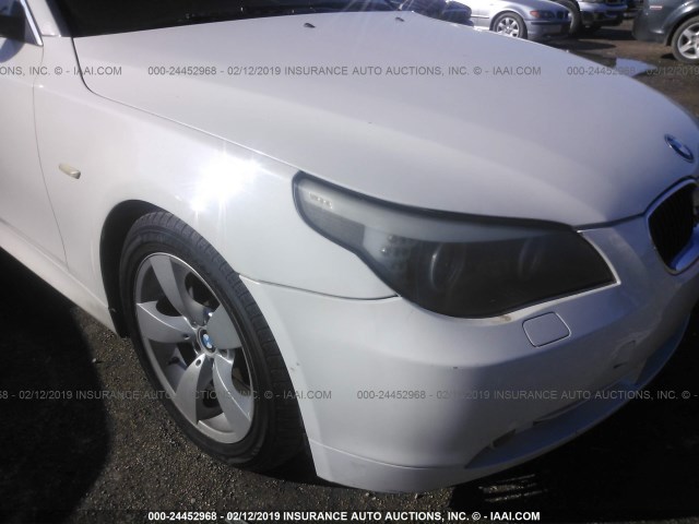 WBANE53517CW59870 - 2007 BMW 525 I WHITE photo 6