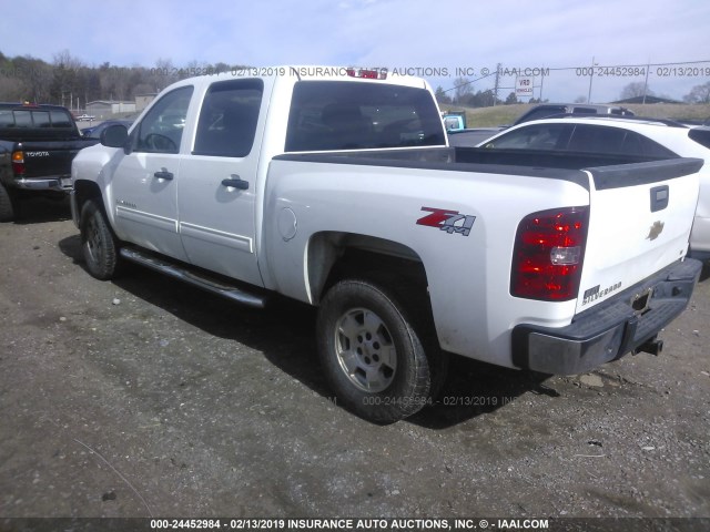 3GCPKSE73DG211477 - 2013 CHEVROLET SILVERADO K1500 LT WHITE photo 3