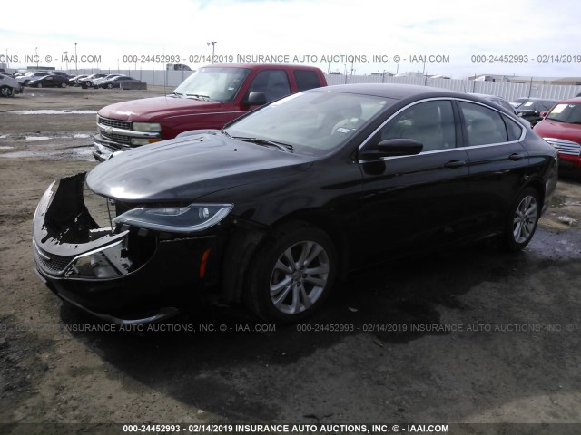 1C3CCCAB7FN591689 - 2015 CHRYSLER 200 LIMITED BLACK photo 2