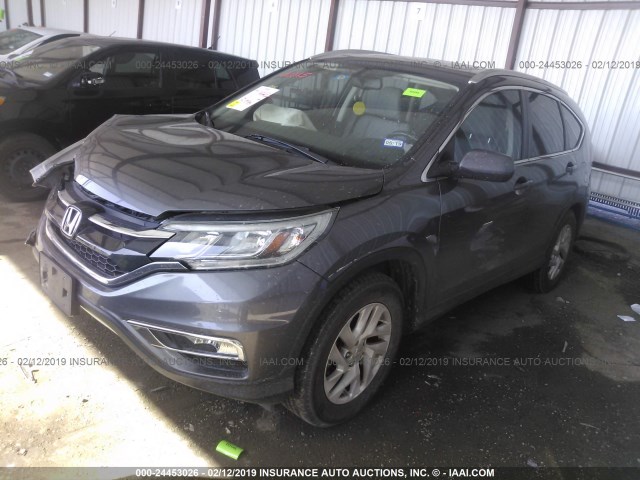 2HKRM3H72FH517603 - 2015 HONDA CR-V EXL GRAY photo 2