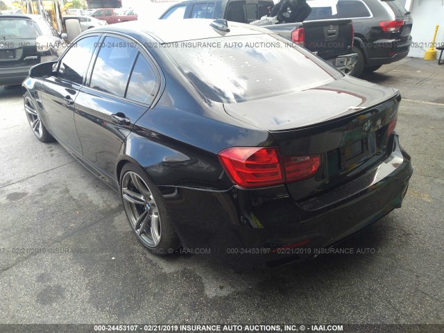 WBS3C9C59FJ276222 - 2015 BMW M3 BLACK photo 3