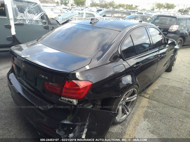 WBS3C9C59FJ276222 - 2015 BMW M3 BLACK photo 4