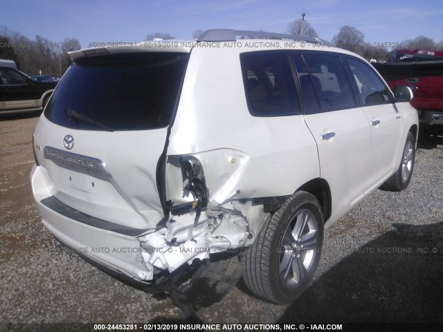 JTEDS42A792091290 - 2009 TOYOTA HIGHLANDER LIMITED WHITE photo 4