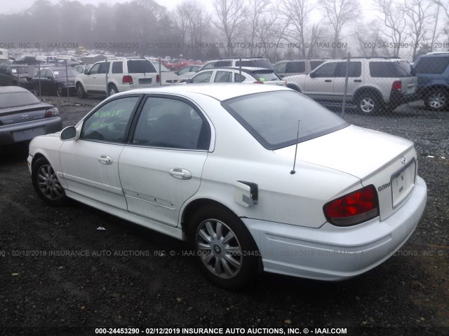 KMHWF35H44A997296 - 2004 HYUNDAI SONATA GLS/LX WHITE photo 3