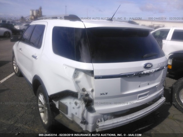 1FM5K7D88EGA27885 - 2014 FORD EXPLORER XLT WHITE photo 3