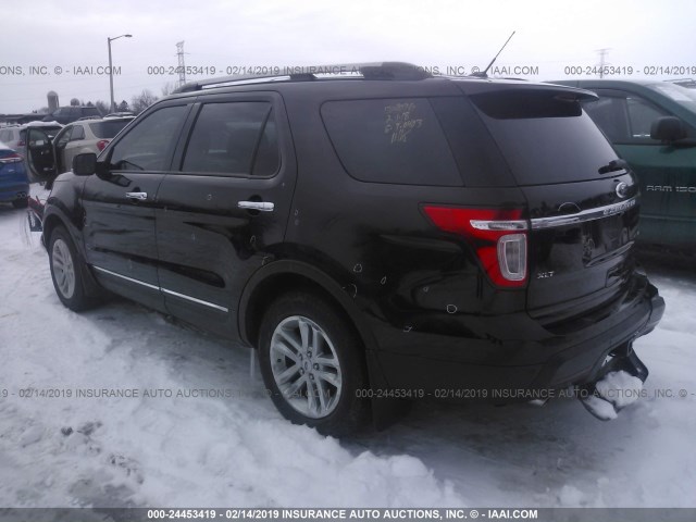 1FM5K8D81DGB56863 - 2013 FORD EXPLORER XLT BLACK photo 3