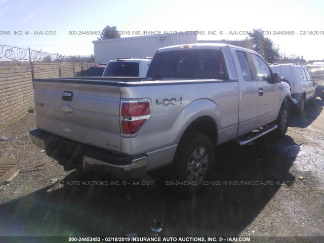 1FTFX1EF1BFB84907 - 2011 FORD F150 SUPER CAB SILVER photo 4