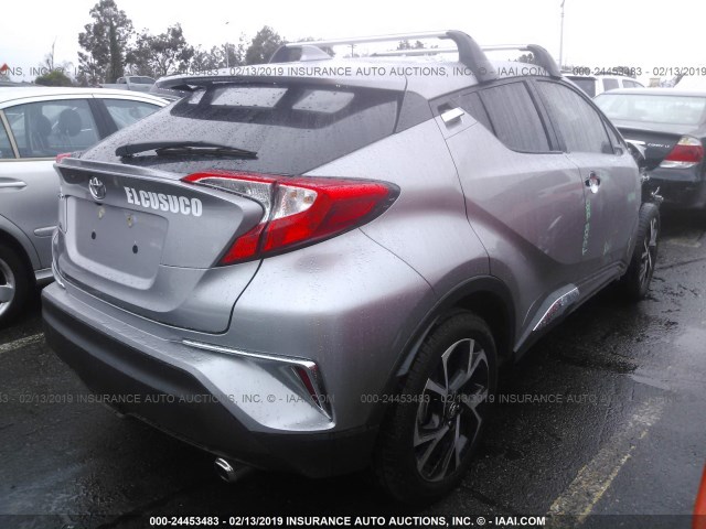 NMTKHMBX7JR055237 - 2018 TOYOTA C-HR XLE/XLE PREMIUM SILVER photo 4