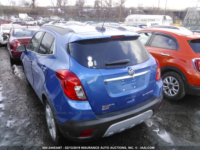 KL4CJASB6FB139118 - 2015 BUICK ENCORE BLUE photo 3