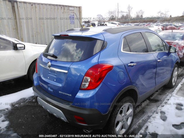 KL4CJASB6FB139118 - 2015 BUICK ENCORE BLUE photo 4