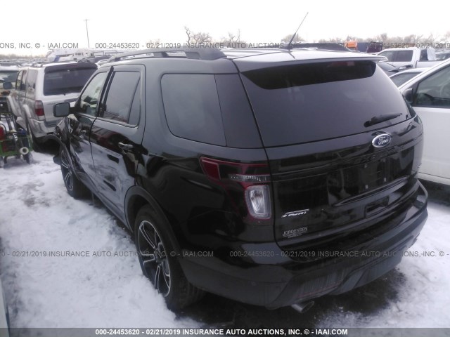 1FM5K8GT2FGB80835 - 2015 FORD EXPLORER SPORT BLACK photo 3