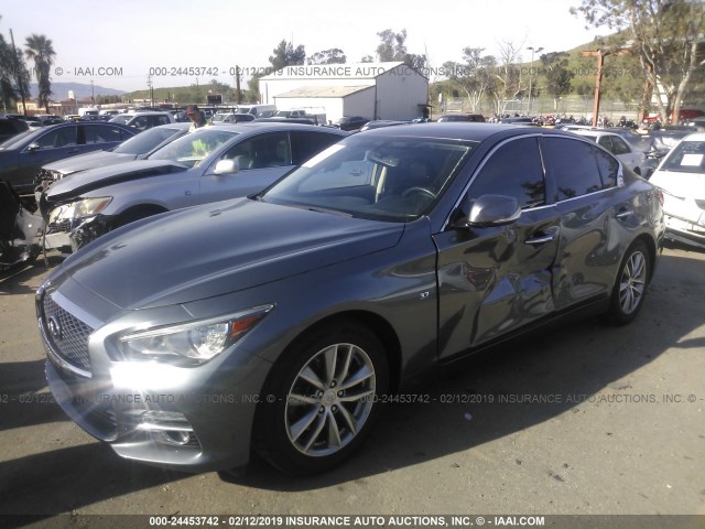 JN1BV7APXEM688655 - 2014 INFINITI Q50 PREMIUM/SPORT GRAY photo 2