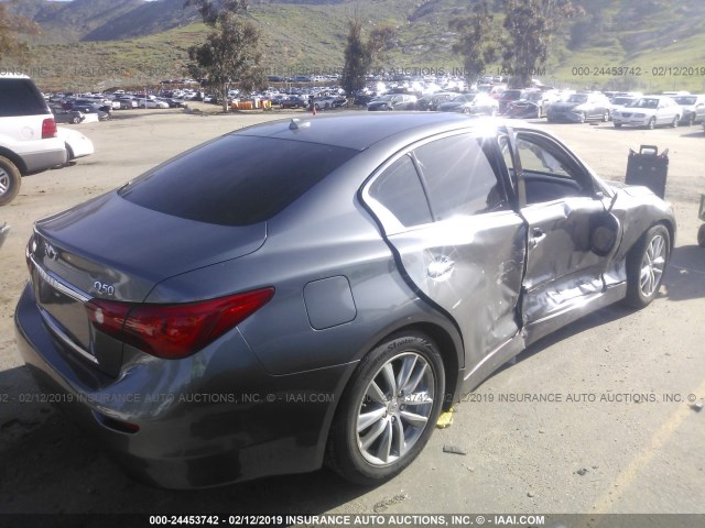 JN1BV7APXEM688655 - 2014 INFINITI Q50 PREMIUM/SPORT GRAY photo 4