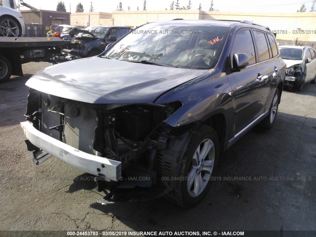 5TDYK3EH0CS084190 - 2012 TOYOTA HIGHLANDER LIMITED GRAY photo 2