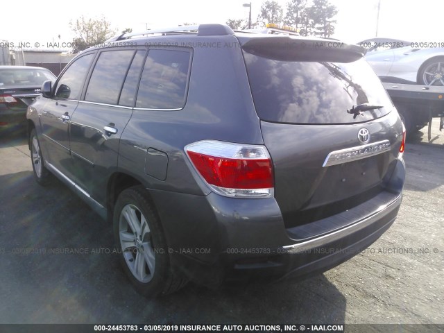 5TDYK3EH0CS084190 - 2012 TOYOTA HIGHLANDER LIMITED GRAY photo 3