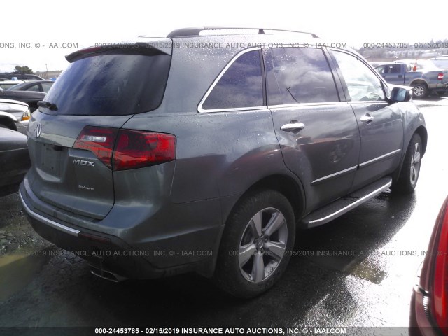 2HNYD2H51AH531802 - 2010 ACURA MDX ADVANCE GRAY photo 4