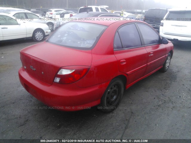 KNADC123216027329 - 2001 KIA RIO RED photo 4