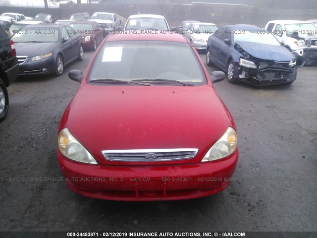 KNADC123216027329 - 2001 KIA RIO RED photo 6