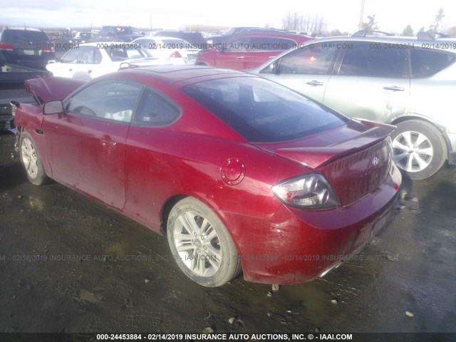 KMHHM66D07U243911 - 2007 HYUNDAI TIBURON GS BURGUNDY photo 3