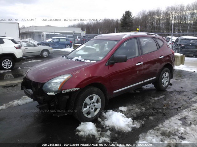 JN8AS5MV7FW770790 - 2015 NISSAN ROGUE SELECT S RED photo 2
