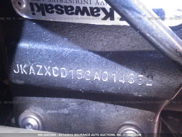 JKAZXCD156A014352 - 2006 KAWASAKI ZX1000 D6F BLACK photo 10