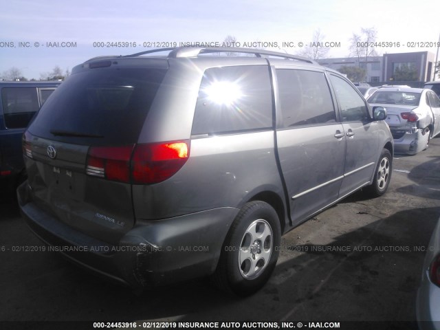 5TDZA23C25S267358 - 2005 TOYOTA SIENNA CE/LE GRAY photo 4