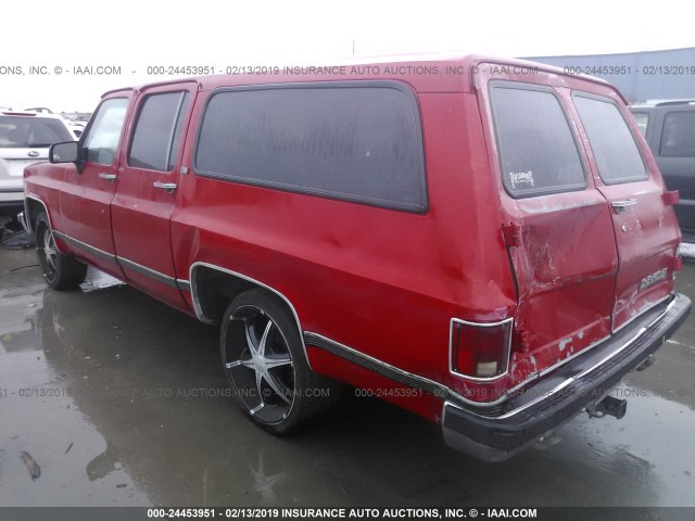 1GNER16K6LF130366 - 1990 CHEVROLET SUBURBAN R1500 RED photo 3