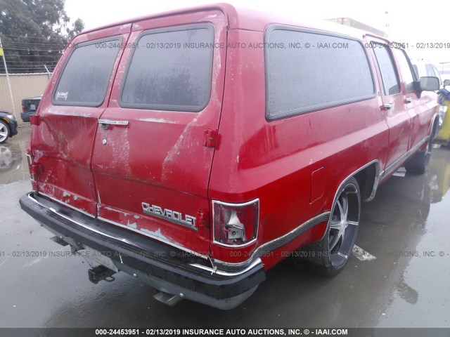 1GNER16K6LF130366 - 1990 CHEVROLET SUBURBAN R1500 RED photo 4