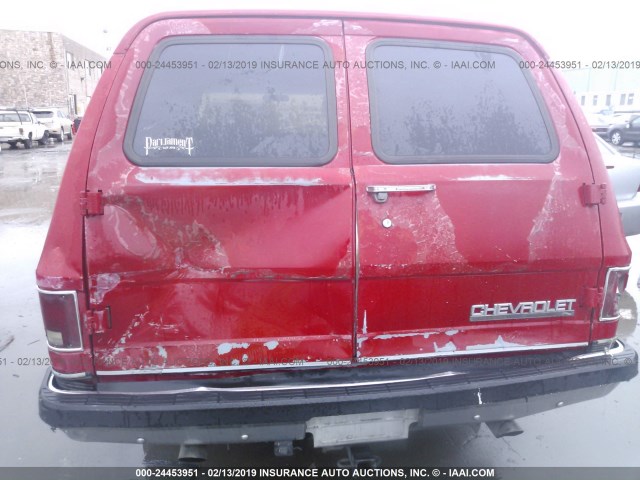 1GNER16K6LF130366 - 1990 CHEVROLET SUBURBAN R1500 RED photo 6