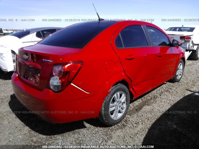 1G1JA5SH6C4228995 - 2012 CHEVROLET SONIC LS RED photo 4