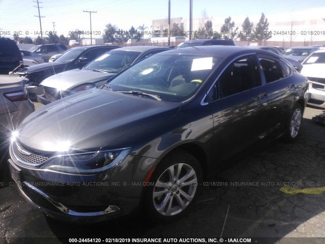 1C3CCCAB0GN157292 - 2016 CHRYSLER 200 LIMITED GRAY photo 2