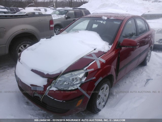 KNADE123686362646 - 2008 KIA RIO LX/SX RED photo 2