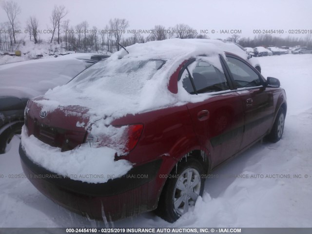 KNADE123686362646 - 2008 KIA RIO LX/SX RED photo 4