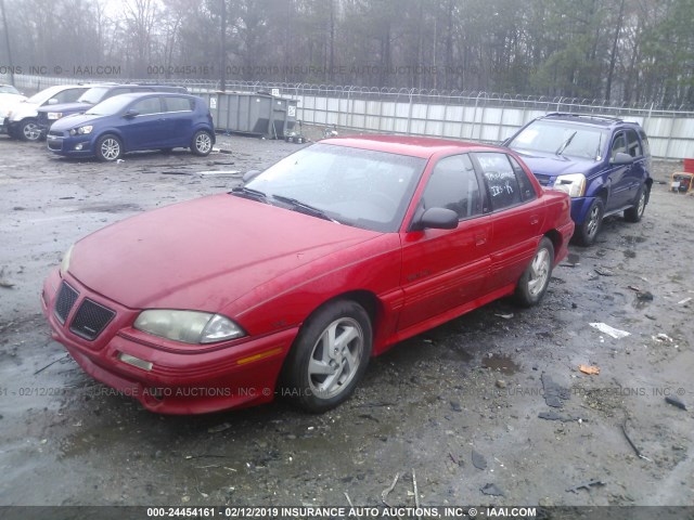 1G2NW54N8PC750752 - 1993 PONTIAC GRAND AM GT RED photo 2