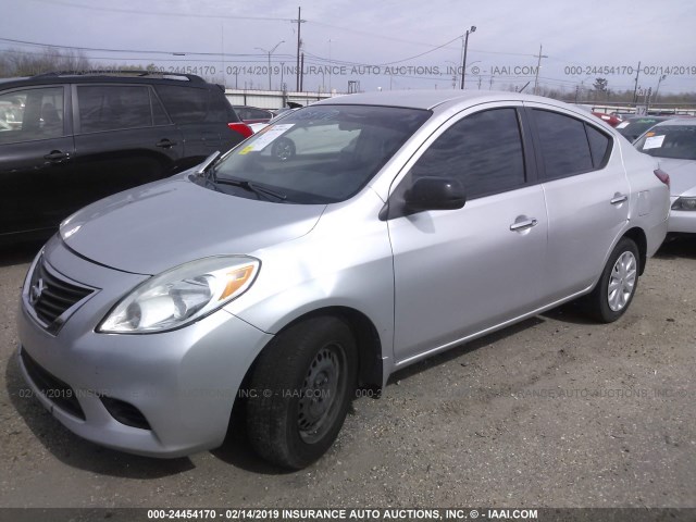 3N1CN7AP2CL889252 - 2012 NISSAN VERSA S/SV/SL SILVER photo 2