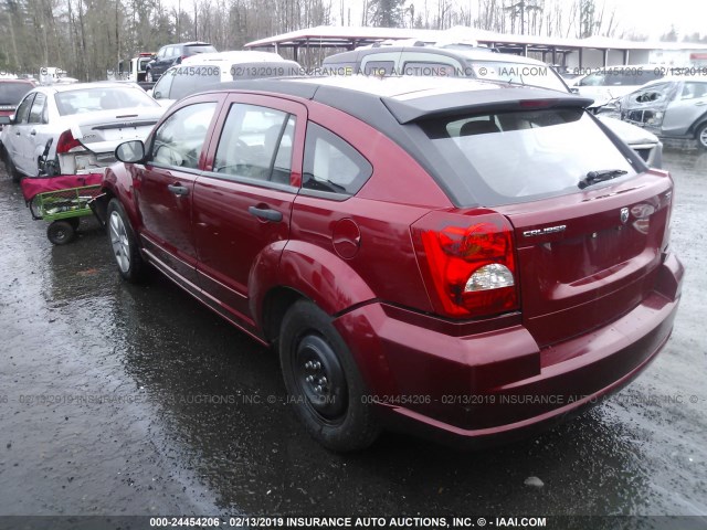 1B3HB48B07D509262 - 2007 DODGE CALIBER SXT RED photo 3