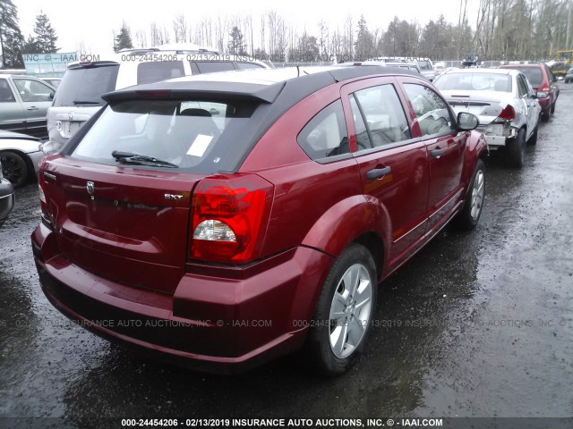 1B3HB48B07D509262 - 2007 DODGE CALIBER SXT RED photo 4