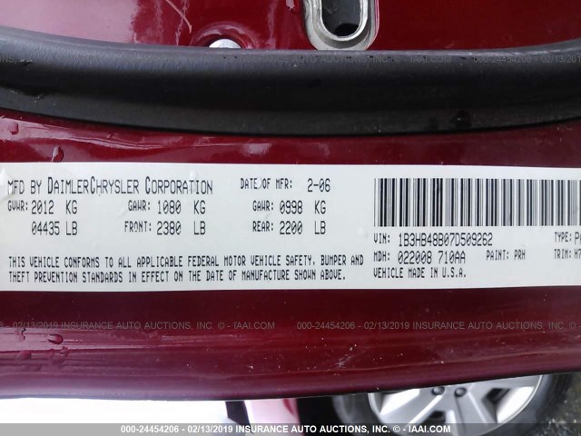 1B3HB48B07D509262 - 2007 DODGE CALIBER SXT RED photo 9