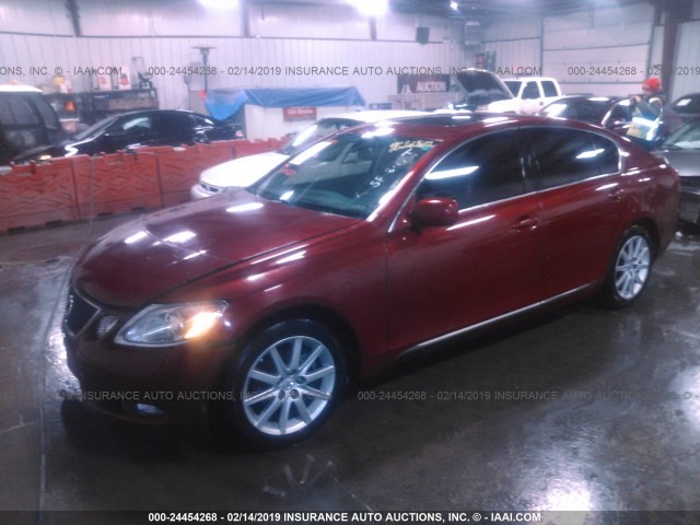 JTHCH96S960005997 - 2006 LEXUS GS GENERATION 200 300 RED photo 2